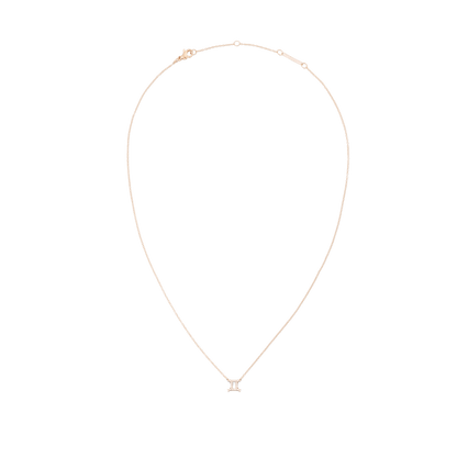Crystal Zodiac Chain Necklace Rose Gold
