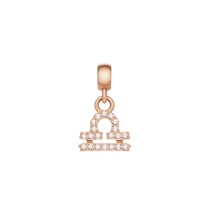 Crystal Zodiac Charm Rose Gold