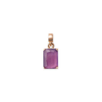 Amethyst Octagon Rose Gold Charm