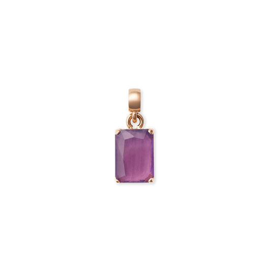 Amethyst Octagon Rose Gold Charm