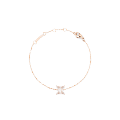 Crystal Zodiac Chain Bracelet Rose Gold