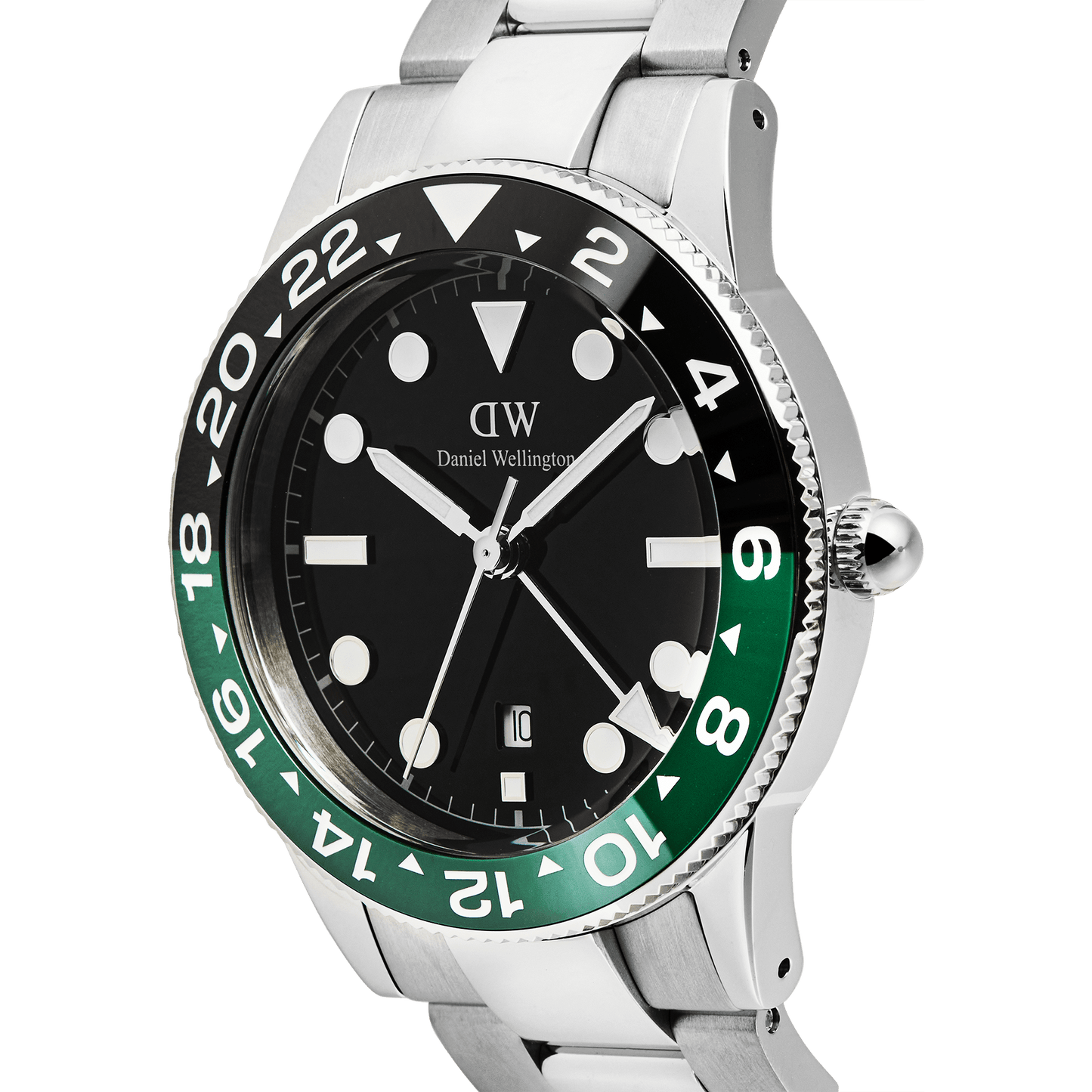 Iconic GMT Link Black Green Ceramic Bezel Silver