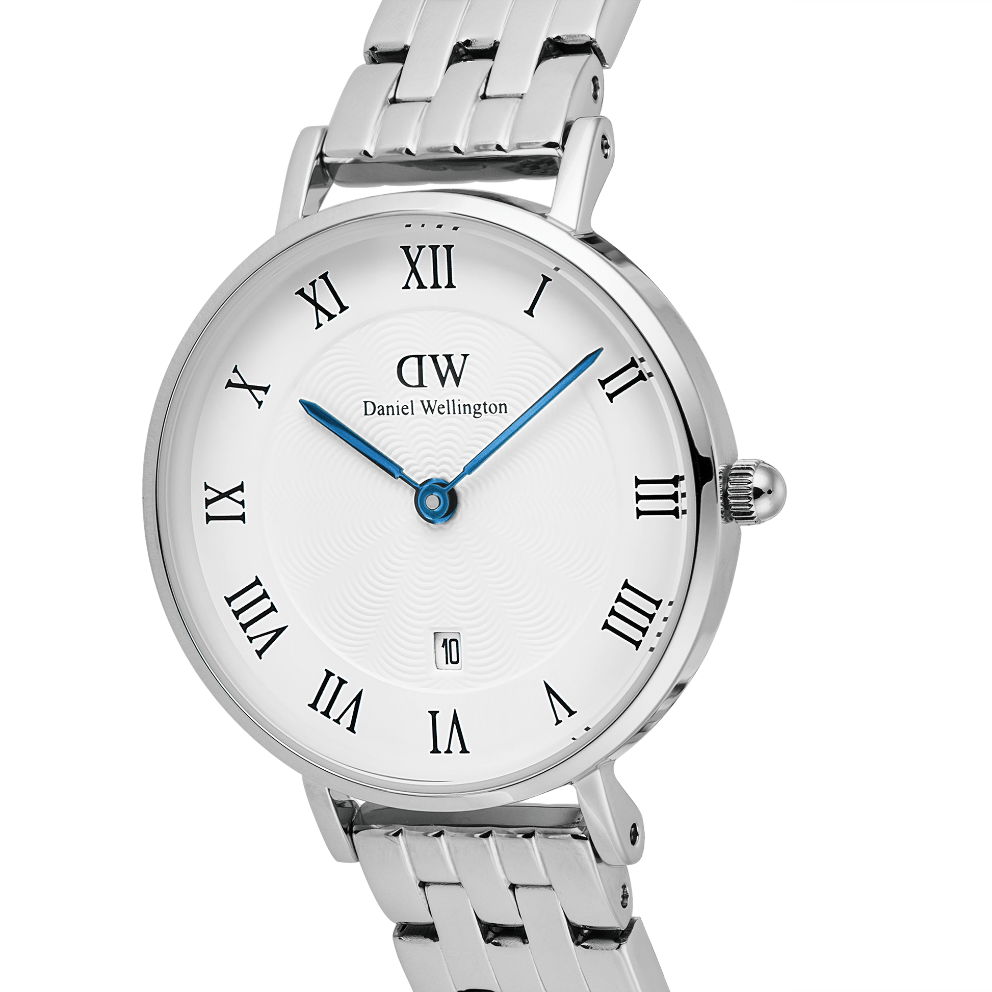 Petite Roman Numerals Date 5-link  Silver