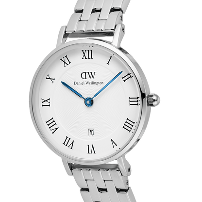Petite Roman Numerals Date 5-link  Silver