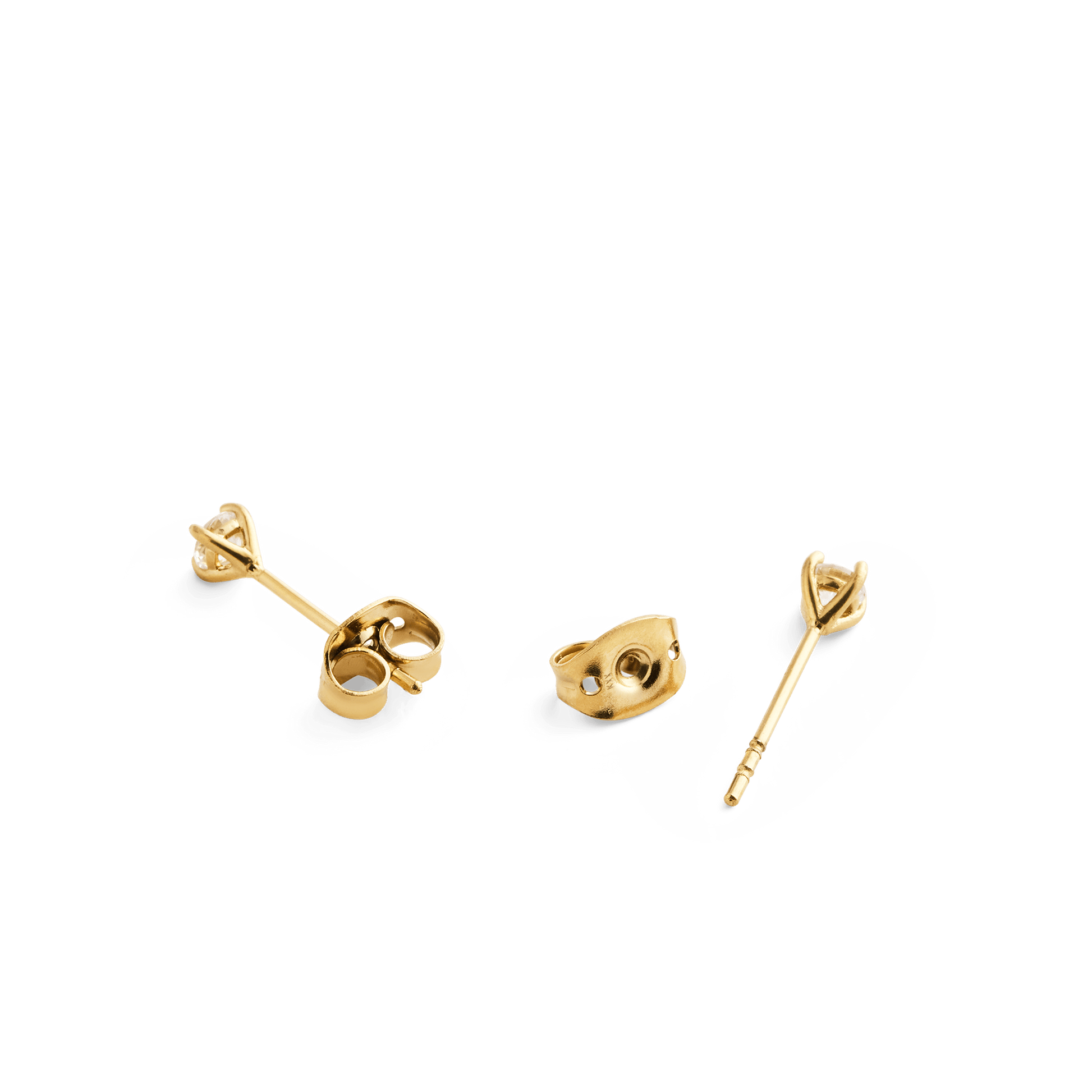 Mirelle Solitaire Stud Earrings Gold