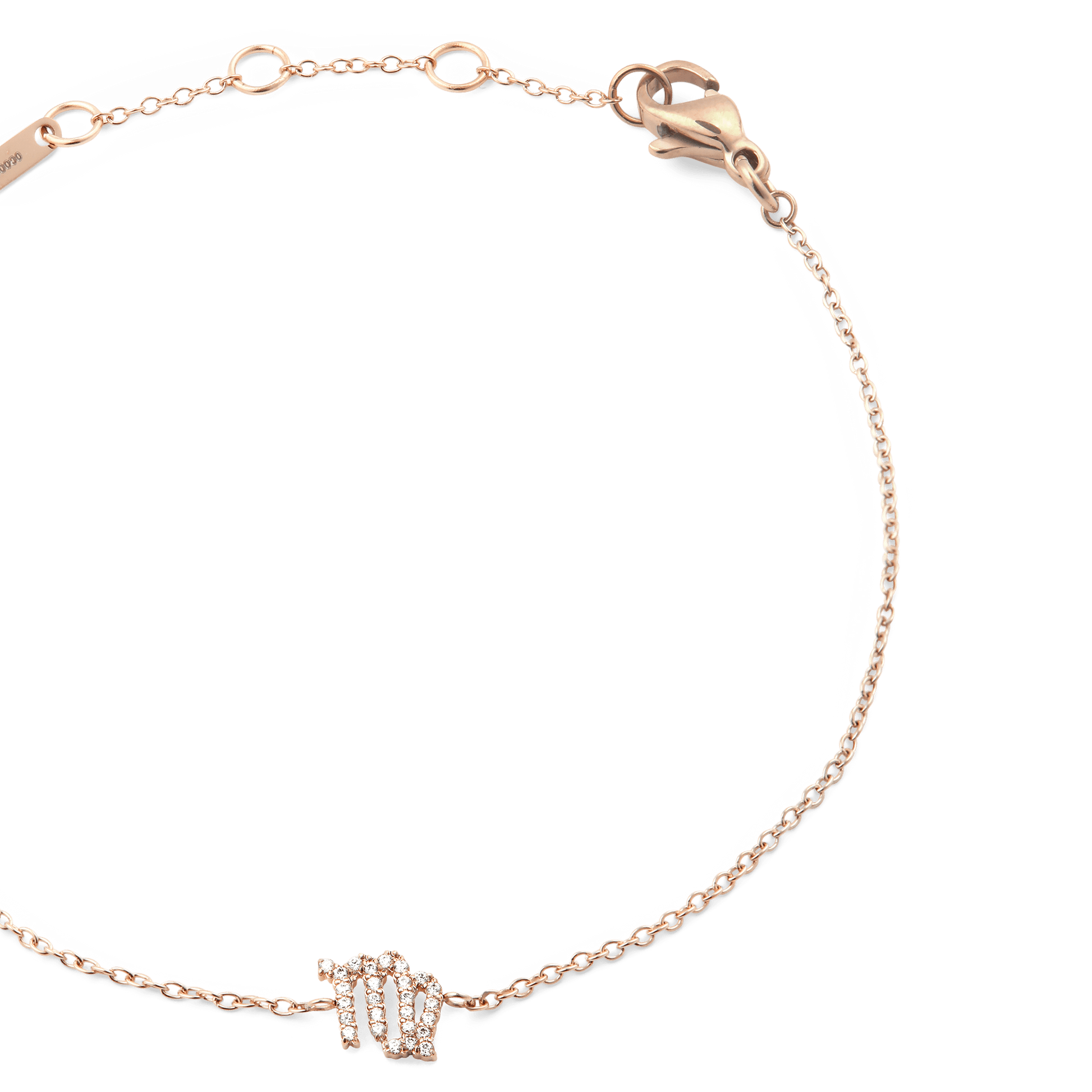 Crystal Zodiac Chain Bracelet Rose Gold
