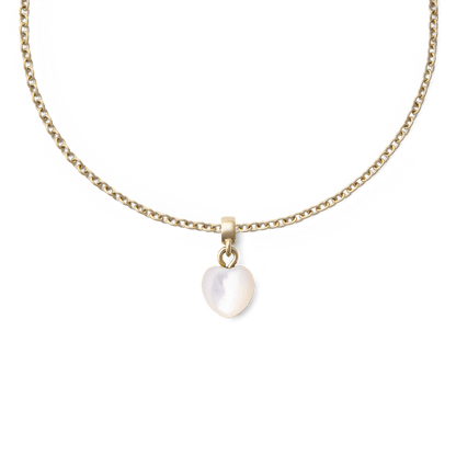 Mother of Pearl Heart Gold Charm
