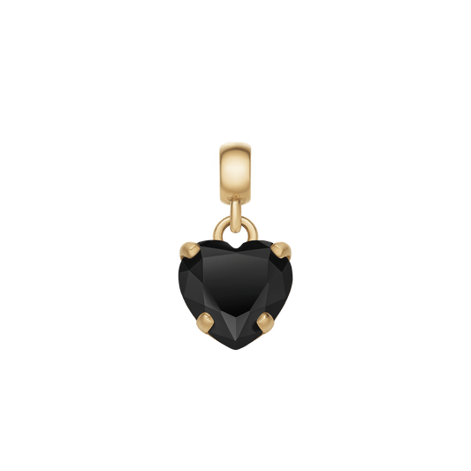 Heart Black Crystal Charm G