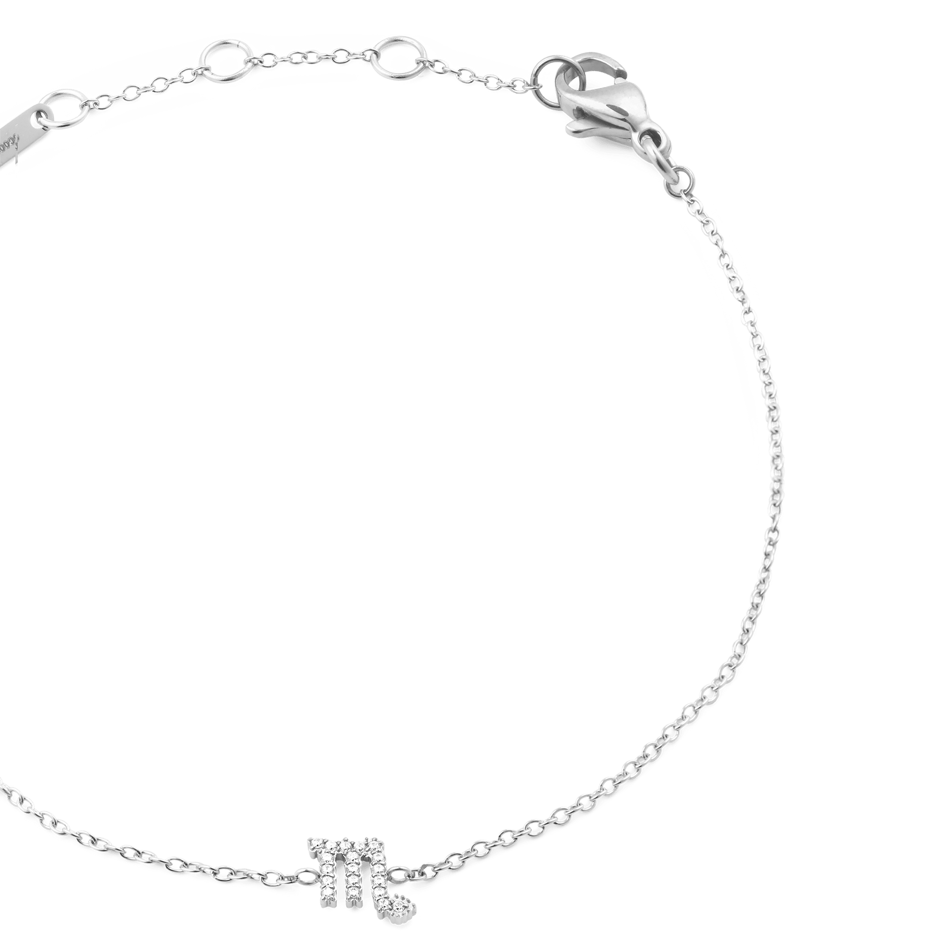 Crystal Zodiac Chain Bracelet Silver