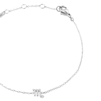 Crystal Zodiac Chain Bracelet Silver