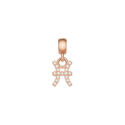 Crystal Zodiac Charm Rose Gold