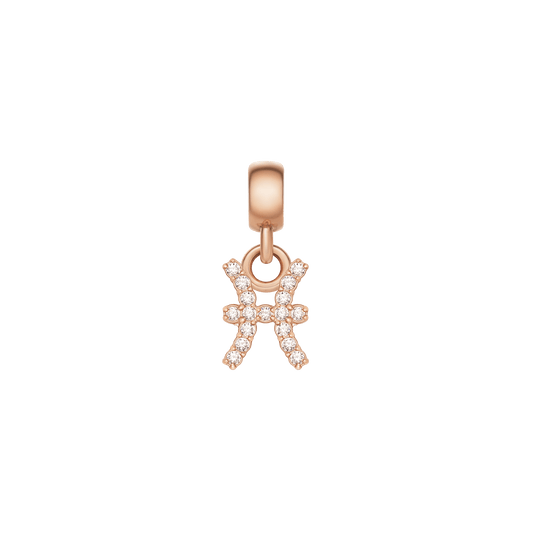 Crystal Zodiac Charm Rose Gold