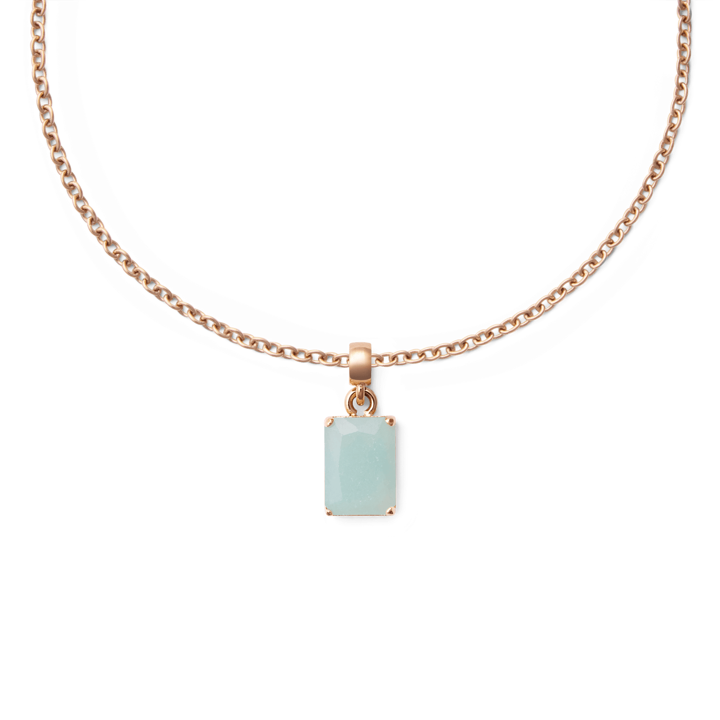 Amazonite Octagon Rose Gold Charm