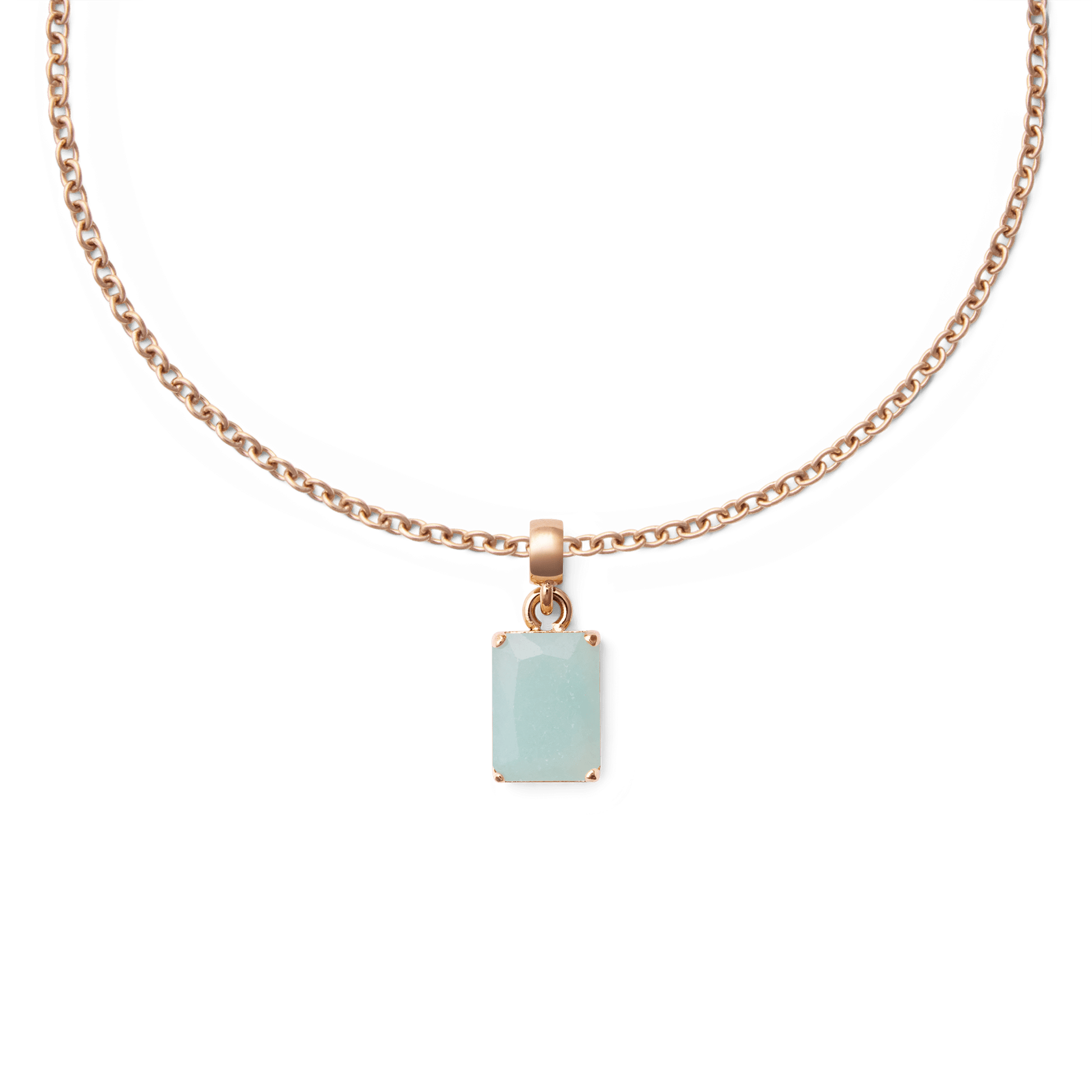Amazonite Octagon Rose Gold Charm