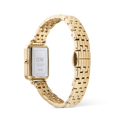Quadro  Roman Numerals Date 5-link Gold