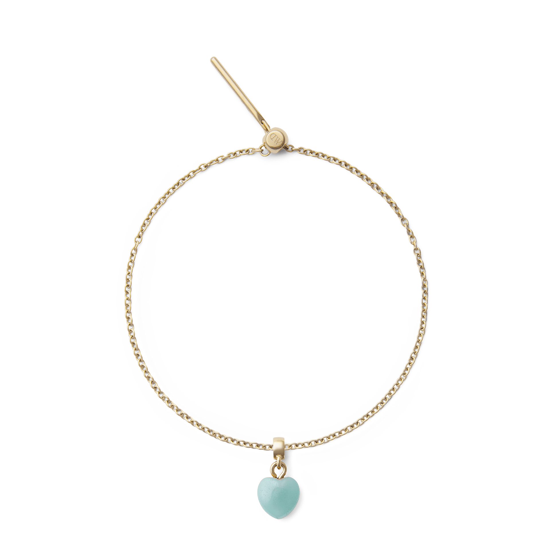 Amazonite Heart Gold Charm