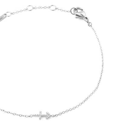 Crystal Zodiac Chain Bracelet Silver