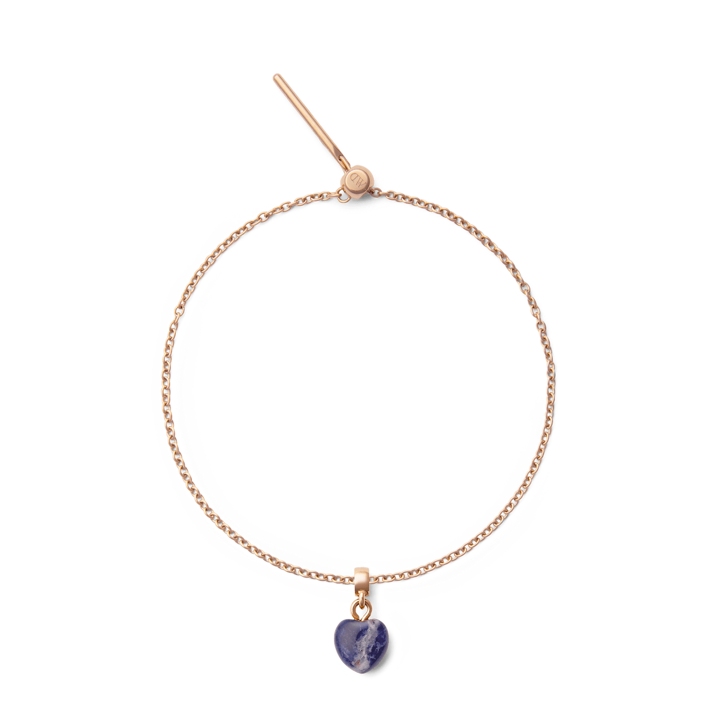 Blue Spot Heart Rose Gold Charm