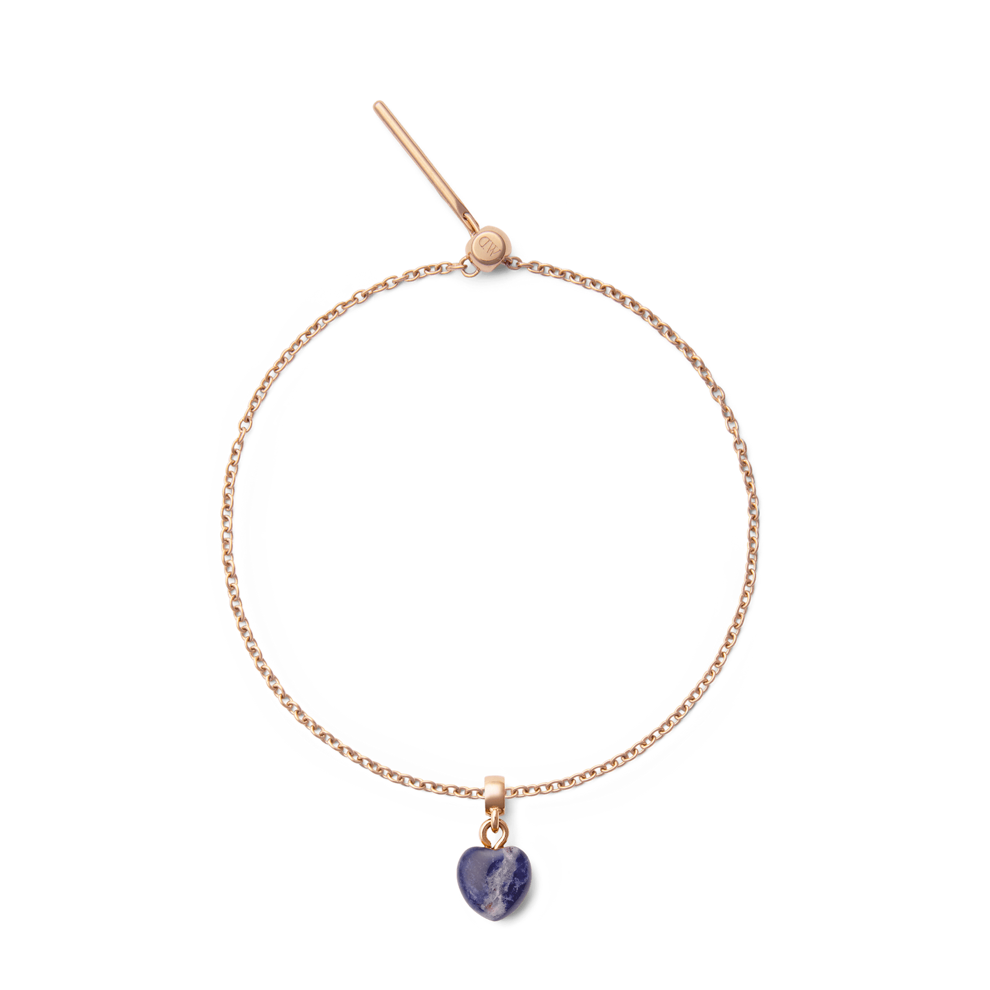 Blue Spot Heart Rose Gold Charm