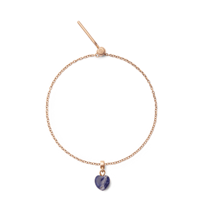 Blue Spot Heart Rose Gold Charm