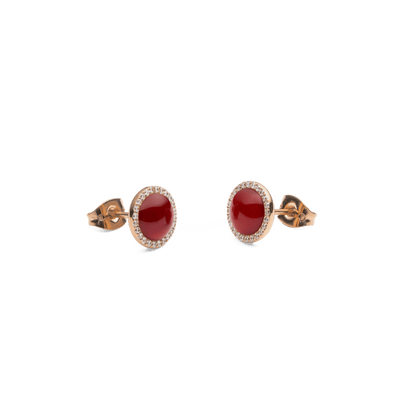 Audrey Earrings Red Agathe Rose Gold