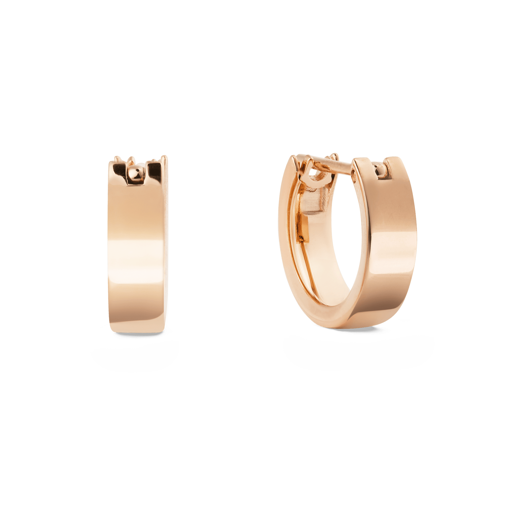 Line Earrings Polished Rose Gold 3.5mm