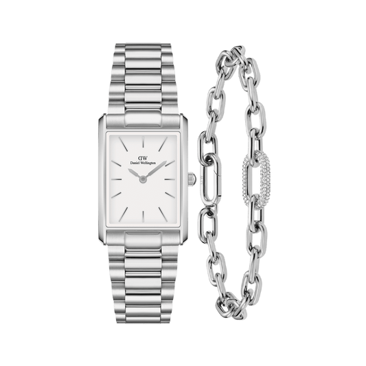 Bound 3 Link & Crystal Link Bracelet Silver