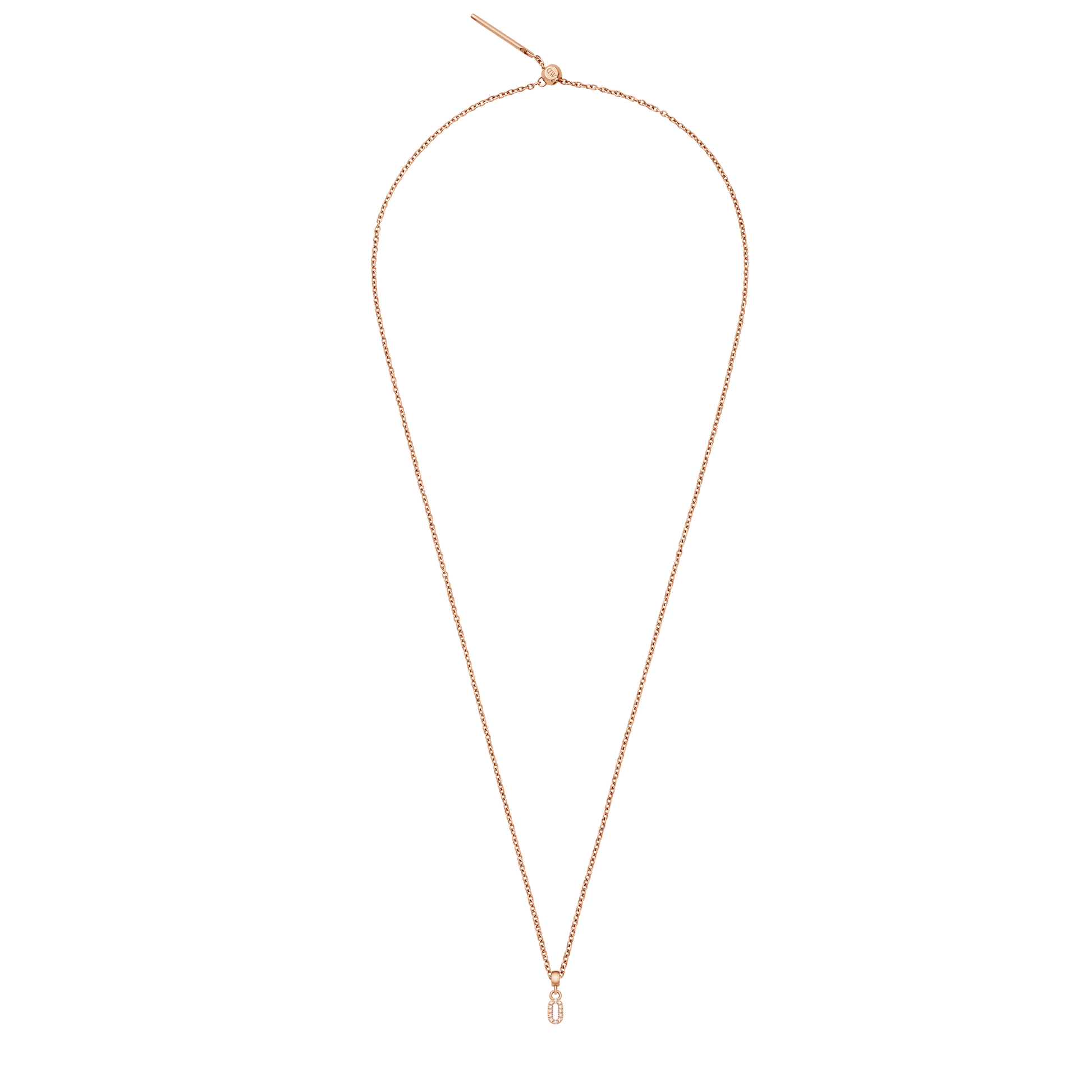Crystal Number Charm Rose Gold