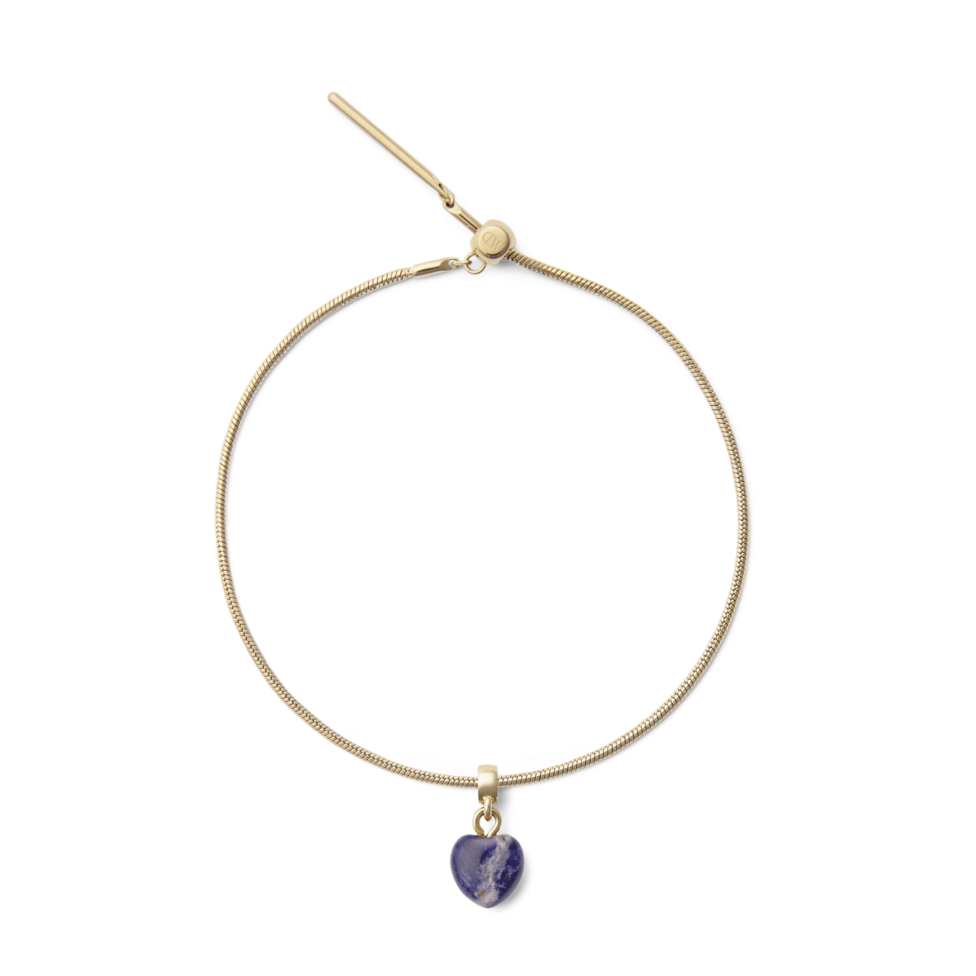 Blue Spot Heart Gold Charm