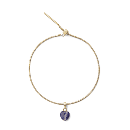 Blue Spot Heart Gold Charm