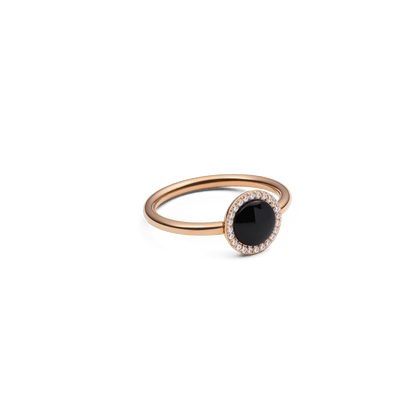 Audrey Ring Black Agathe Rose Gold