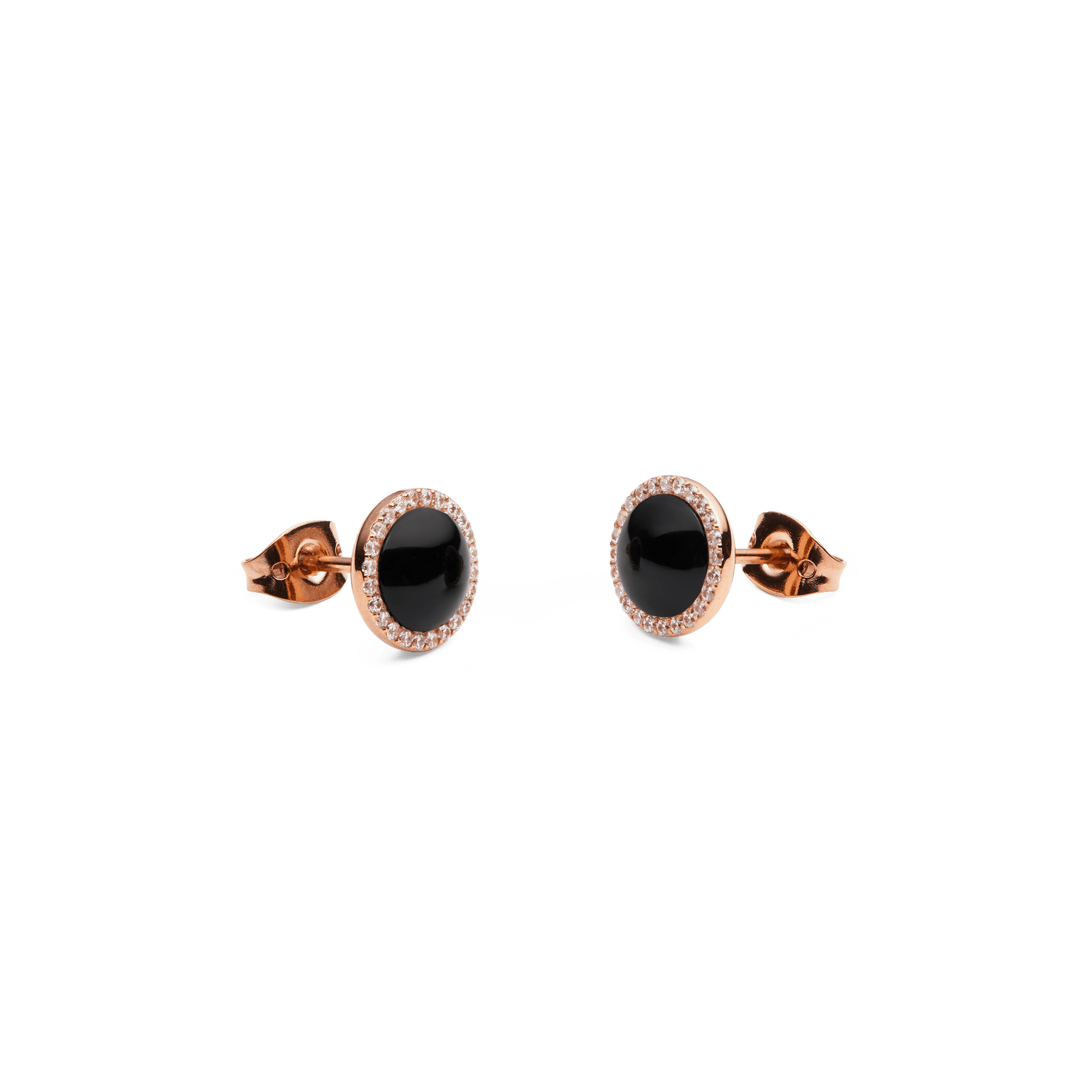 Audrey Earrings Black Agathe Rose Gold
