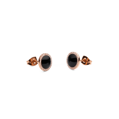 Audrey Earrings Black Agathe Rose Gold