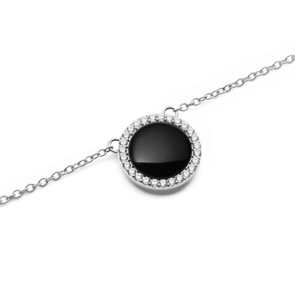 Audrey Necklace Black Agathe Silver