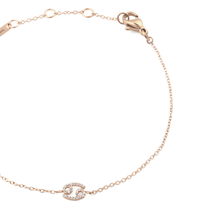 Crystal Zodiac Chain Bracelet Rose Gold