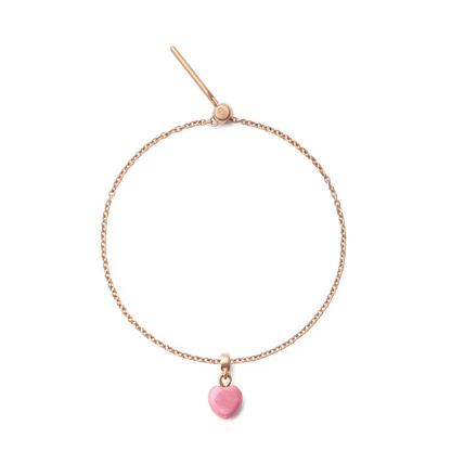Rhondonite Heart Rose Gold Charm