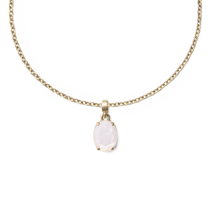 Mother of Pearl Oval Gold Charm