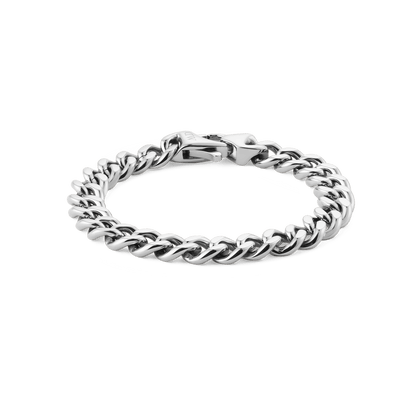 Ellipse Cuban Chain Bracelet Silver