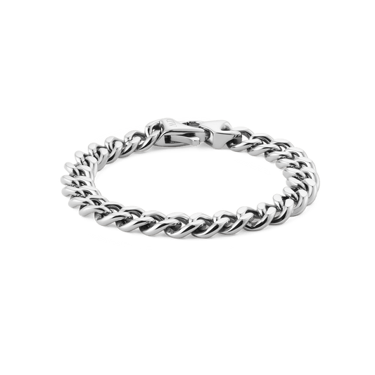 Ellipse Cuban Chain Bracelet Silver