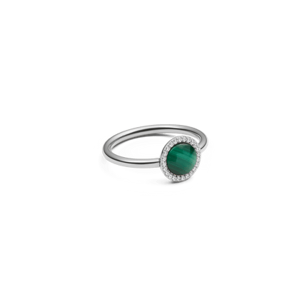 Audrey Ring Malachite Silver