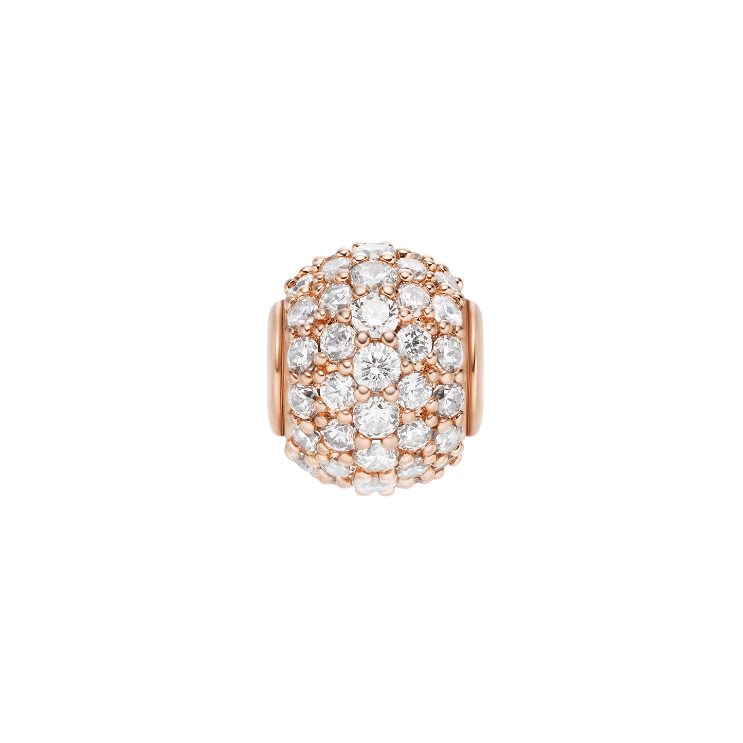 Pavé Orb White Crystal Charm Rose Gold