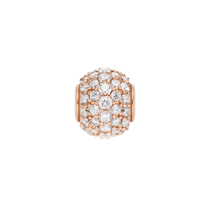 Pavé Orb White Crystal Charm Rose Gold
