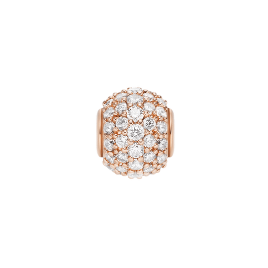 Pavé Orb White Crystal Charm Rose Gold