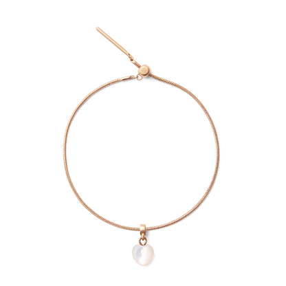 Mother of Pearl Heart  Rose Gold Charm
