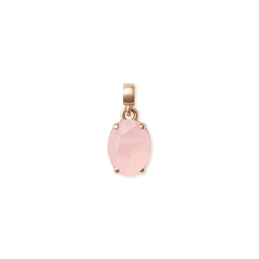 Rose Quartz Oval Rose Gold Charm