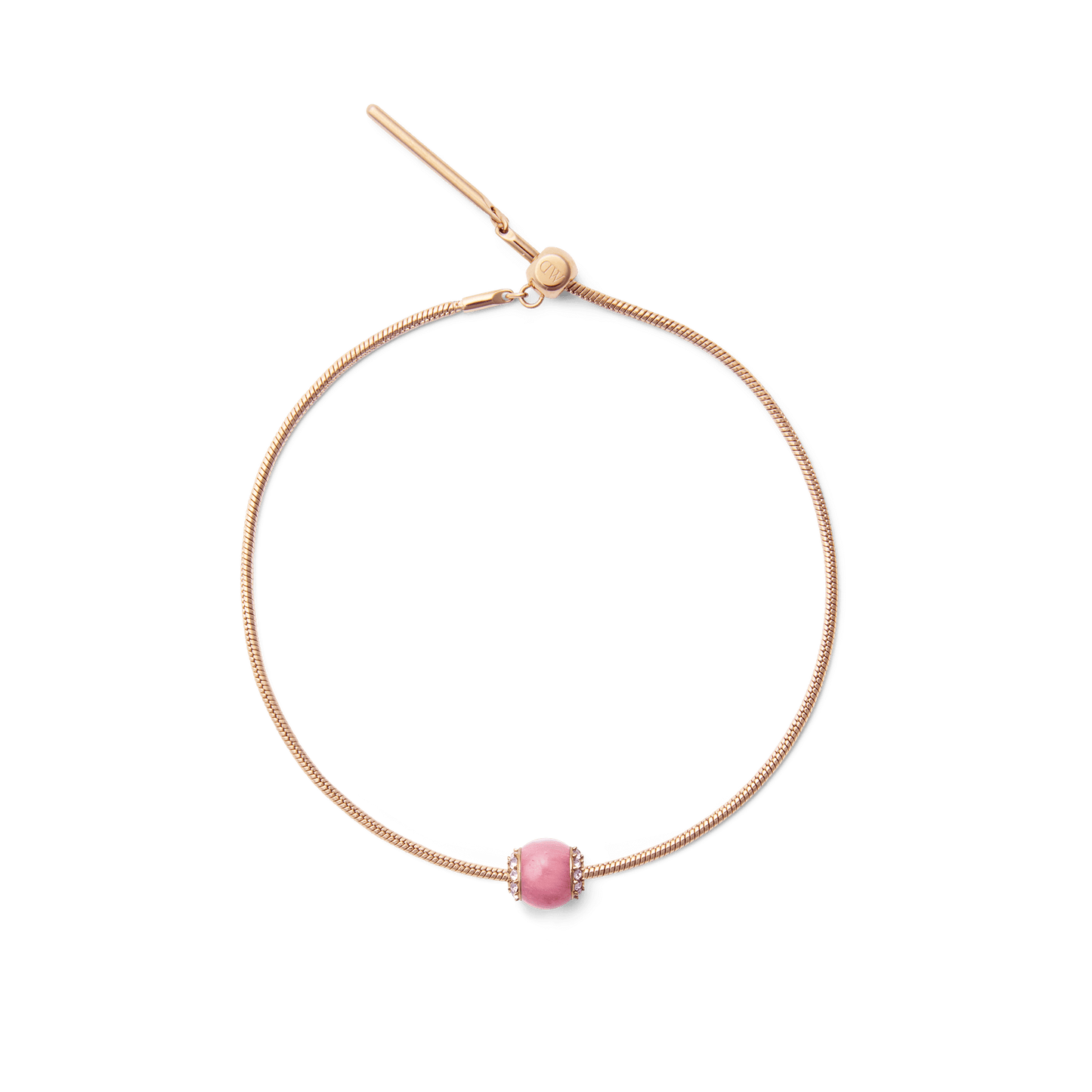 Rhodonite Crystal Orb Rose Gold Charm