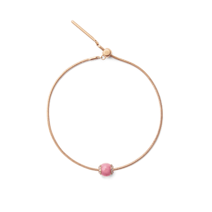 Rhodonite Crystal Orb Rose Gold Charm
