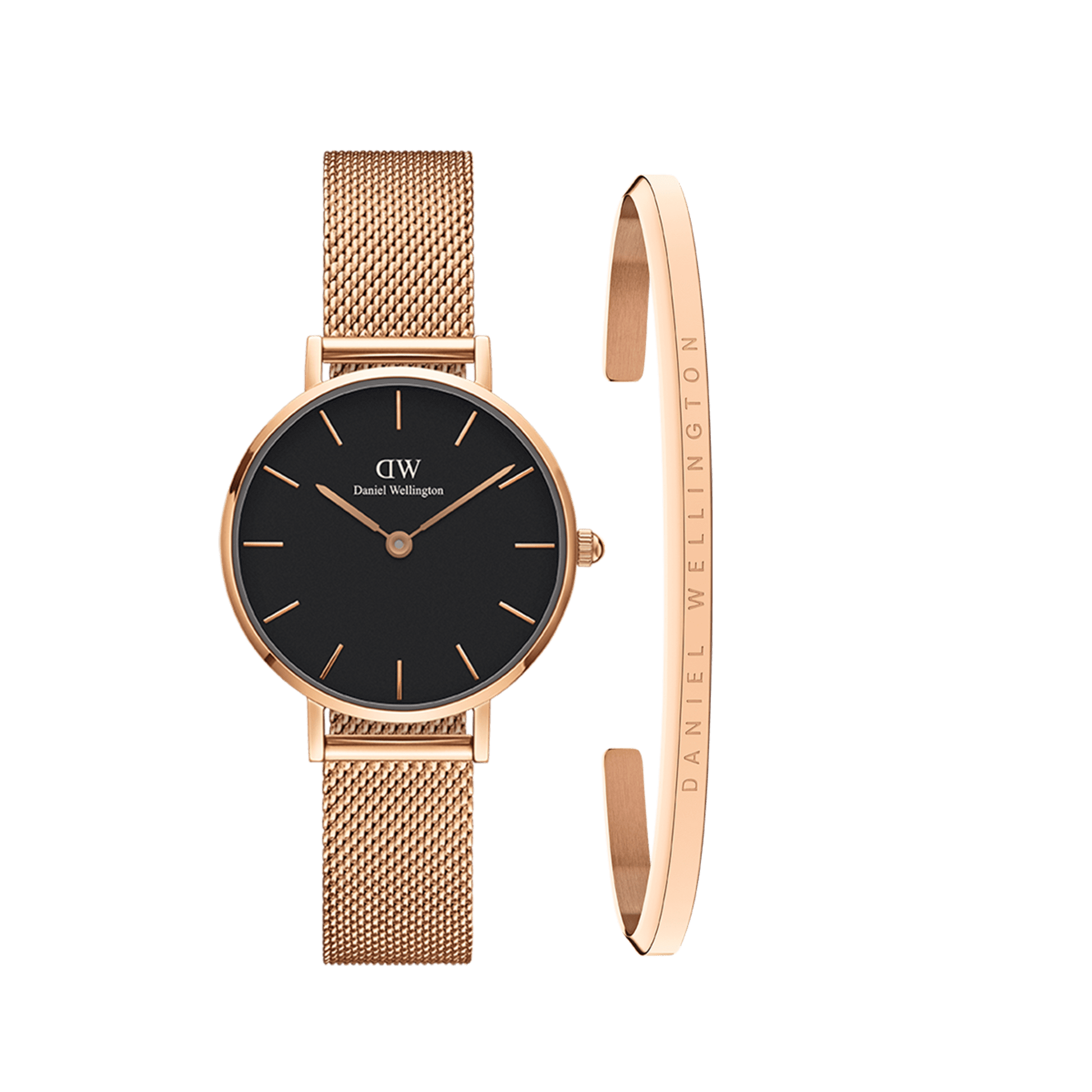 Classic Bracelet Rose Gold + Petite Melrose Black Rose Gold