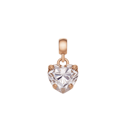 Heart White Crystal Charm RG