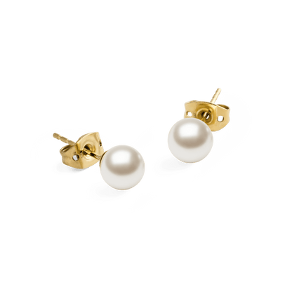 Pearl Stud Earrings Gold